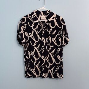 Goodfellow & Co Navy and White Patterned Men's Shirt